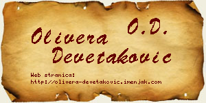 Olivera Devetaković vizit kartica